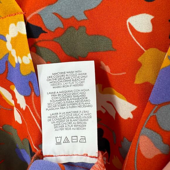 CABI Blouse Size Small 5892 Replay Floral Short Sleeve V-Neck Tunic Office Work - Picture 15 of 16